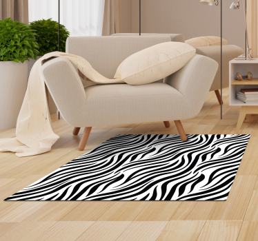 Tapis vinyle animal print motif à rayures zébrées - TenStickers