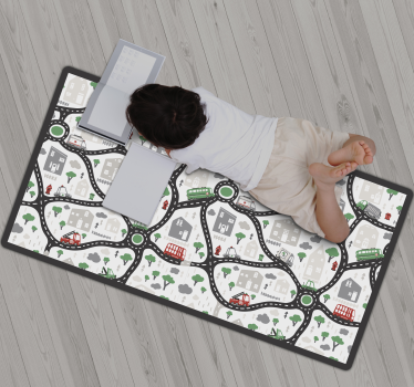 Tapis vinyle route routes de jeu en ville - TenStickers