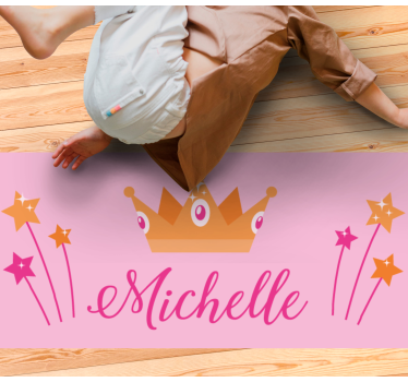 Tapis vinyle autres tapis baguettes et couronne avec nom - TenStickers