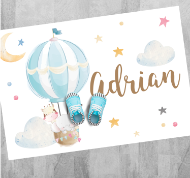 Tapis vinyle autres tapis ballon aérien avec nom - TenStickers
