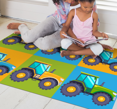 Tapis vinyle autres tapis carrés de tracteur colorés - TenStickers