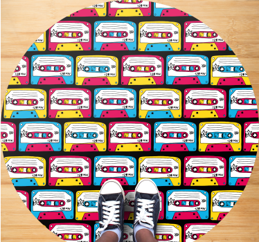 Tapis vinyle vintage cassettes joyeuses - TenStickers