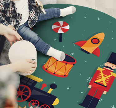 Tapis vinyle autres tapis cercle de jouets festif - TenStickers