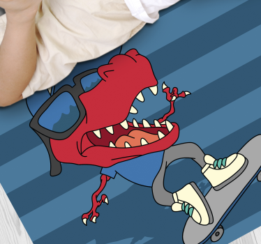 Tapis vinyle autres tapis dinosaure en skateboard - TenStickers