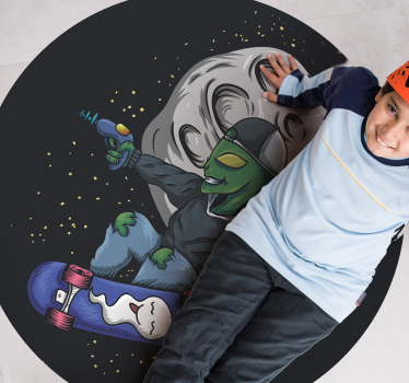 Tapis vinyle autres tapis extraterrestre en skateboard - TenStickers