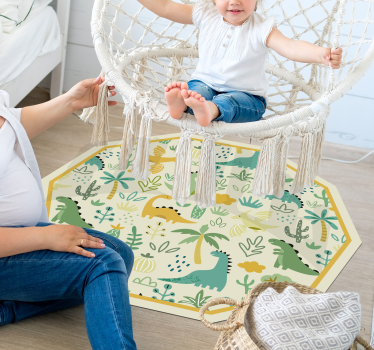 Tapis vinyle autres tapis hexagone de dinosaure - TenStickers