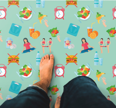 Tapis vinyle autres tapis icônes de mode de vie sain - TenStickers