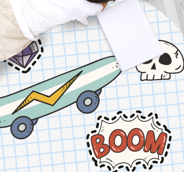 Tapis vinyle autres tapis illustration de skateboard comic - TenStickers