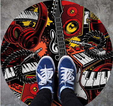 Tapis vinyle autres tapis instruments de musique en chaos - TenStickers