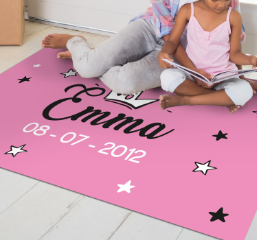 Tapis vinyle autres tapis motif rose avec nom - TenStickers
