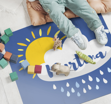Tapis vinyle autres tapis nuage pluvieux avec nom - TenStickers