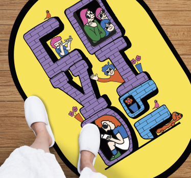 Tapis vinyle autres tapis personnages covid à la maison - TenStickers