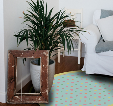 Tapis vinyle salon points tachetés vibrants - TenStickers
