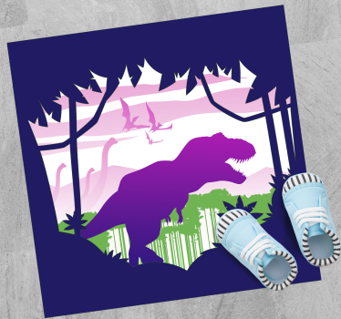 Tapis vinyle autres tapis silhouette de dinosaure - TenStickers