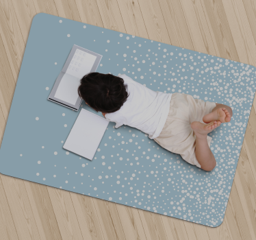 Tapis vinyle bleu dégradé de points blancs - TenStickers