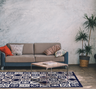 Tapis vinyle carreaux de ciment carrelage complexe - TenStickers