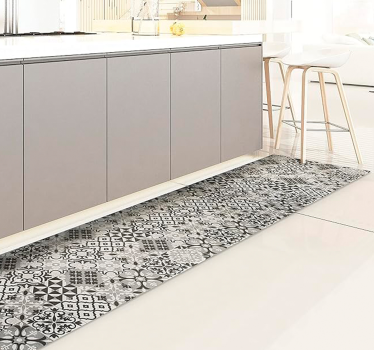 Tapis vinyle carreaux de ciment crearreda gris - TenStickers