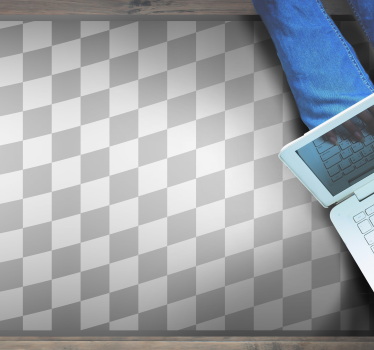 Tapis vinyle carreaux de ciment disposition en damier - TenStickers