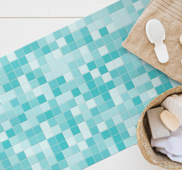 Tapis vinyle carreaux de ciment fondu de mosaïque carrée - TenStickers