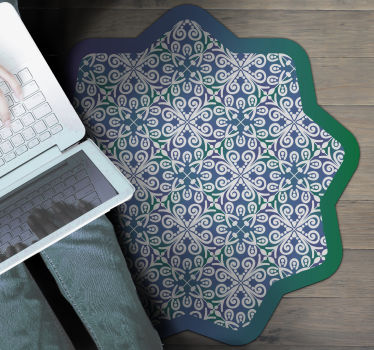 Tapis vinyle carreaux de ciment forme ornementale - TenStickers