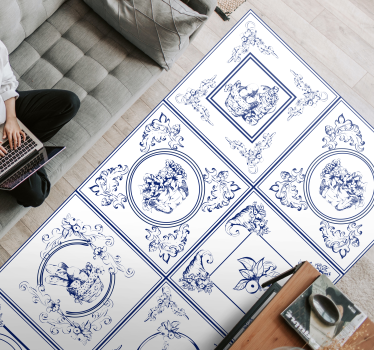 Tapis vinyle carreaux de ciment l'élégance de la porcelaine - TenStickers