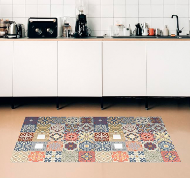 Tapis vinyle carreaux de ciment modèle portugais simple - TenStickers