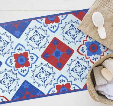 Tapis vinyle carreaux de ciment mosaïque méditerranéenne - TenStickers