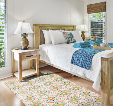 Tapis vinyle carreaux de ciment motif à motifs en mosaïque - TenStickers