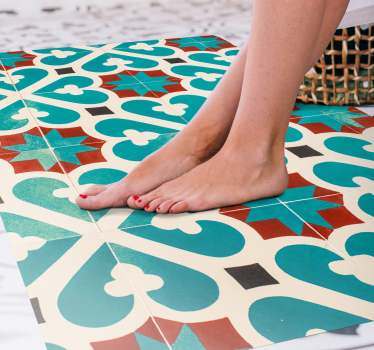 Tapis vinyle carreaux de ciment motif de carrelage mauresque - TenStickers