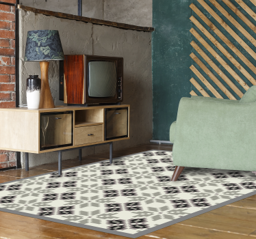 Tapis vinyle carreaux de ciment motif de tuiles monochromes - TenStickers