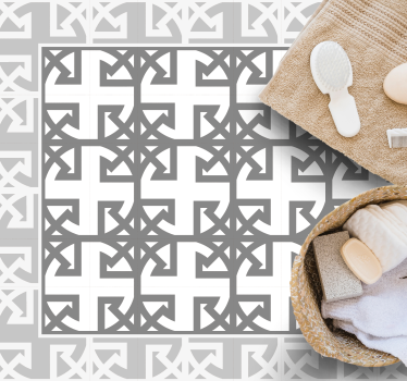 Tapis vinyle carreaux de ciment motif décoratif gris - TenStickers