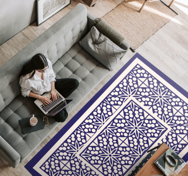 Tapis vinyle carreaux de ciment motif géométrique décoratif - TenStickers