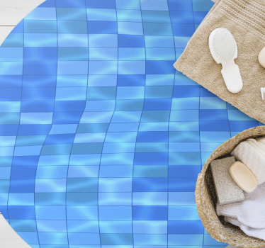Tapis vinyle carreaux de ciment ondulation aquatique - TenStickers