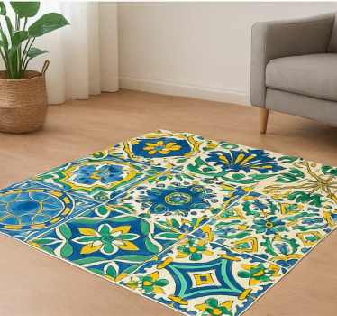 Tapis vinyle carreaux de ciment style méditerranéen - TenStickers