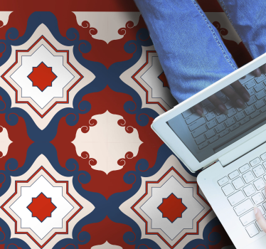Tapis vinyle carreaux de ciment symétrie mosaïque complexe - TenStickers
