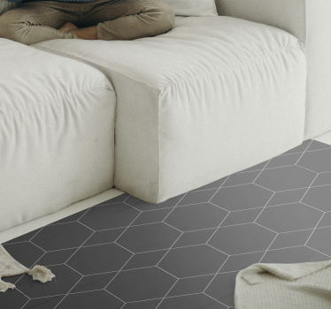 Tapis vinyle carreaux de ciment tuiles hexagonales - TenStickers