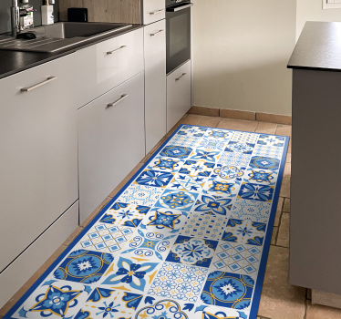 Tapis vinyle carreaux de ciment inspiration céramique - TenStickers