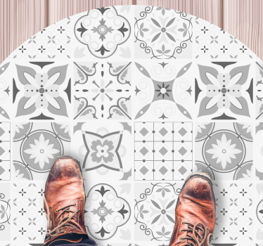 Tapis vinyle carreaux de ciment mosaïque monochrome - TenStickers