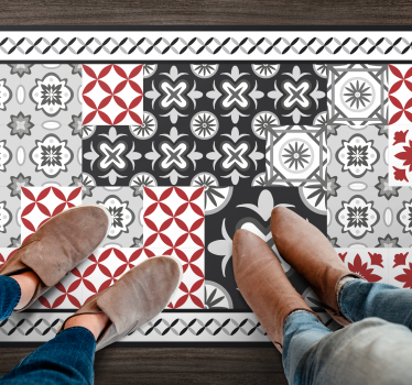 Tapis vinyle carreaux de ciment motif de carrelage complexe - TenStickers