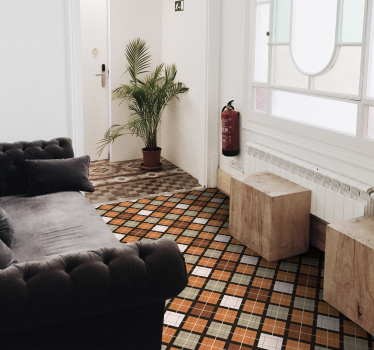 Tapis vinyle carreaux de ciment style de motif en mosaïque - TenStickers