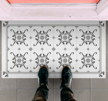 Tapis vinyle carreaux de ciment symétrie ornementale - TenStickers