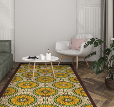 Tapis vinyle salon motif de rayonnement circulaire - TenStickers