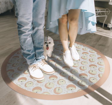 Tapis vinyle chambre bébé motif circulaire de lion - TenStickers