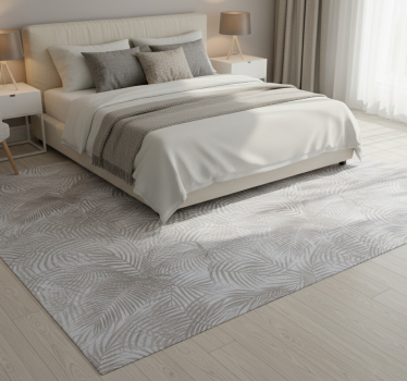 Tapis vinyle chambre botanique élégant gris années 80 - TenStickers