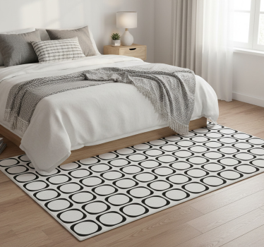 Tapis vinyle chambre carreaux noir et blanc - TenStickers