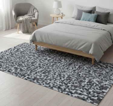 Tapis vinyle chambre carrés gris style nordique - TenStickers