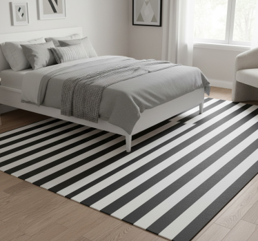 Tapis vinyle chambre damier noir et blanc - TenStickers