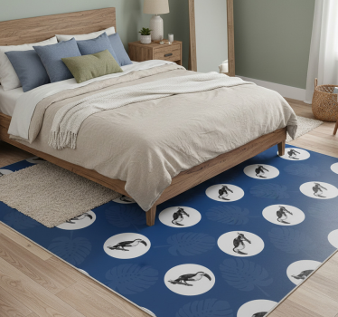 Tapis vinyle chambre design oiseau bleu africain - TenStickers