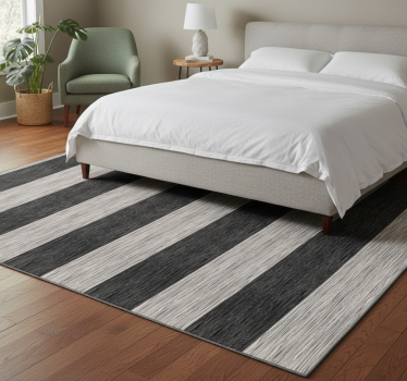 Tapis vinyle chambre effet bois noir et blanc - TenStickers