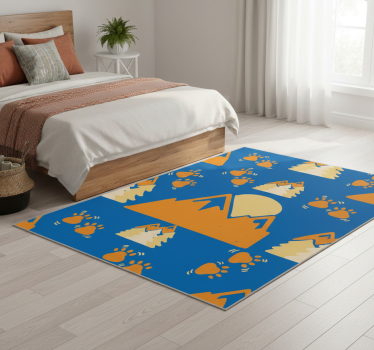 Tapis vinyle chambre empreintes dans la montagne bleu foncé - TenStickers